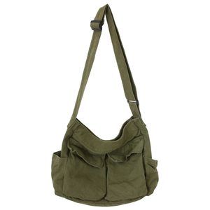 Canvas Messenger Bag Large Hobo Bag Crossbody Shoulder Bag Tote Bag With :'D